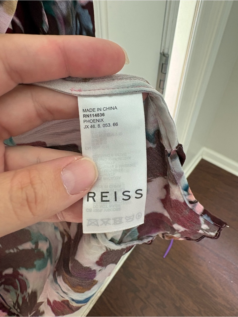 Reiss Phoenix Floral Yoke Detail Blouse Size 4 - Picture 8 of 9